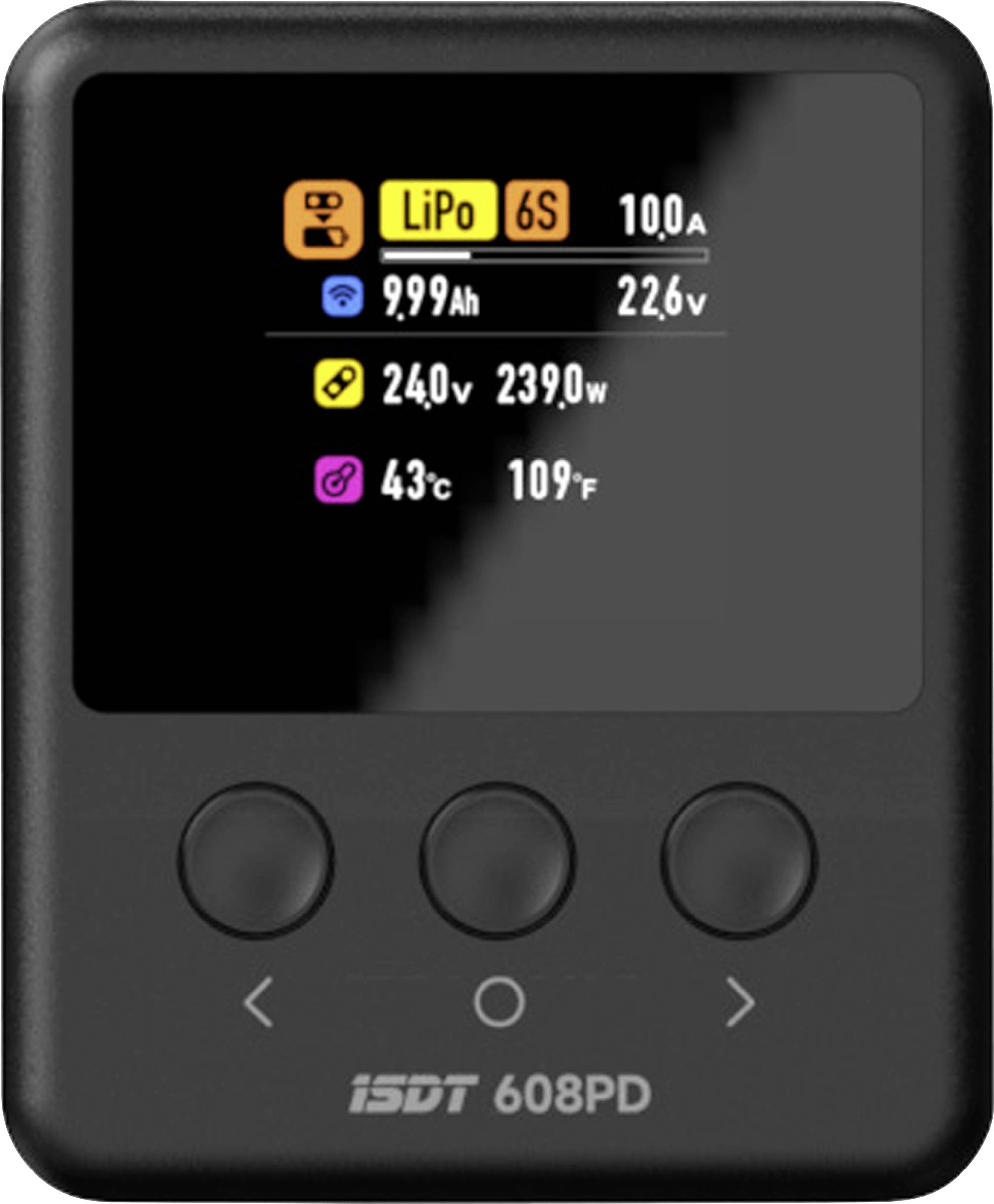 Багатофункціональний зарядний пристрій для моделювання LiFePO, LiPo, LiHV, NiMH ISDT 608PD Smart 10 A