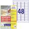 Sparpack 50+15 arkuszy, etykiety samoprzylepne, Avery Zweckform. Do drukarek atramentowych, monochromatycznych laserowych, kolorowych laserowych oraz kopiarek. 48 etykiet na arkusz.