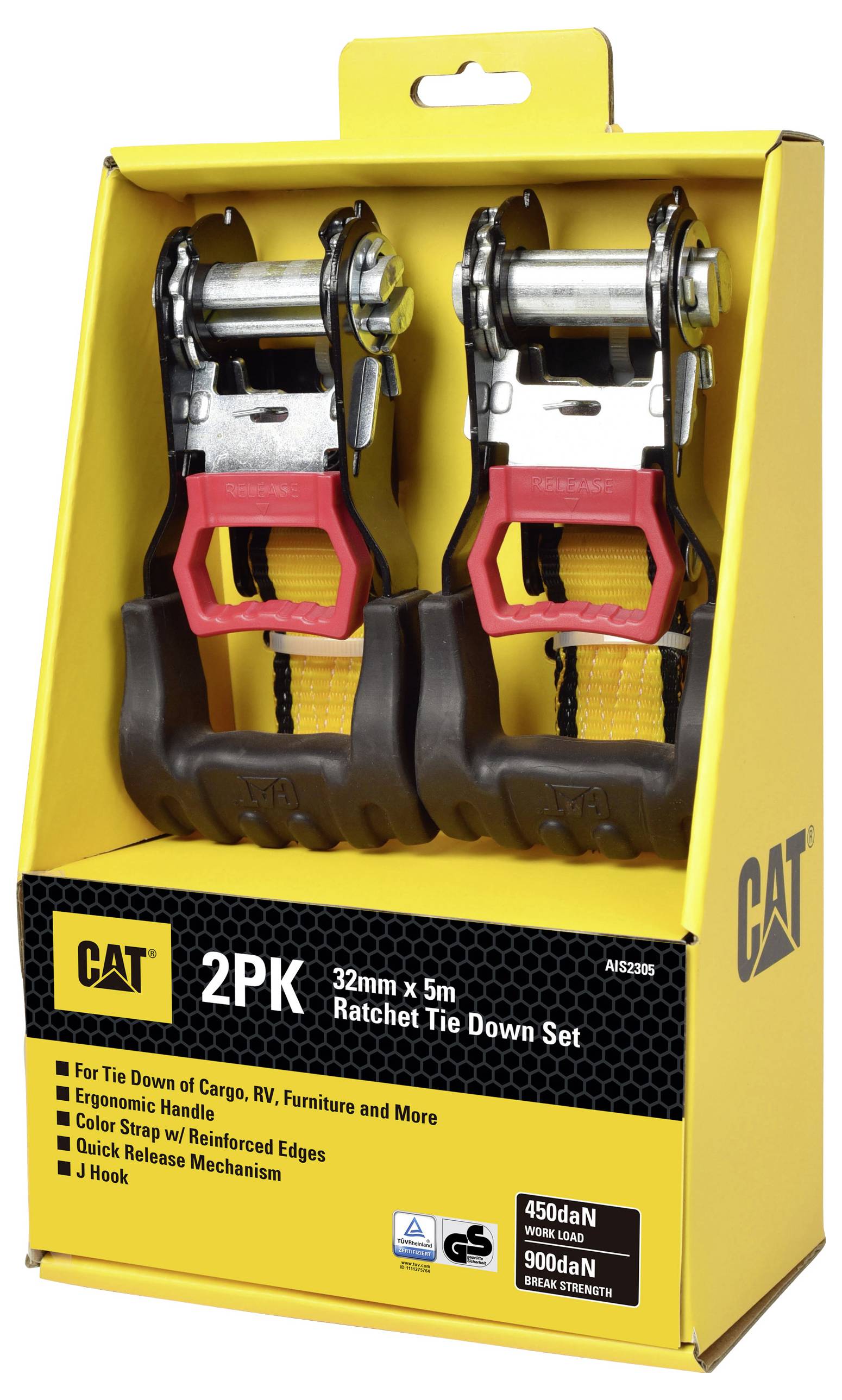 Ремінь для кріплення Caterpillar 980944IE Тягова сила кріплення LC (окреме / пряме) = 900 даН (Д x Ш) Храпова головка 5 м x 32 мм