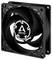 Czarny wentylator komputerowy firmy Arctic z okrągłymi łopatkami, odpowiedni do chłodzenia w obudowach komputerowych lub na radiatorach.