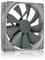 Szary wentylator komputerowy z dziewięcioma łopatkami, zamontowany w kwadratowej ramce, skierowany jest w jednym kierunku przepływu powietrza.