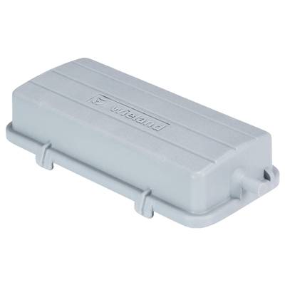 Szara obudowa z tłoczonym napisem 'Wieland', prostokątna z zaokrąglonymi narożnikami, stosowana do okablowania elektronicznego.