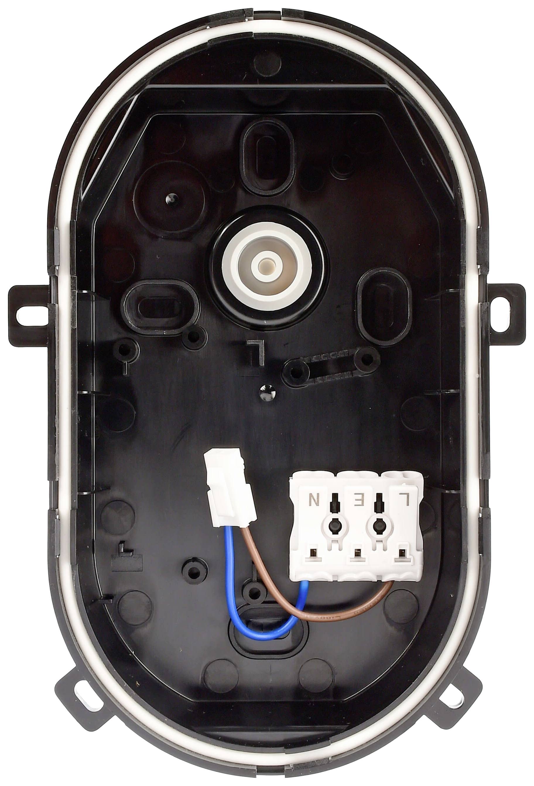 Czarny elektryczny panel przyłączeniowy z zaciskami kablowymi i centralnym punktem połączeniowym jest przedstawiony na ilustracji.