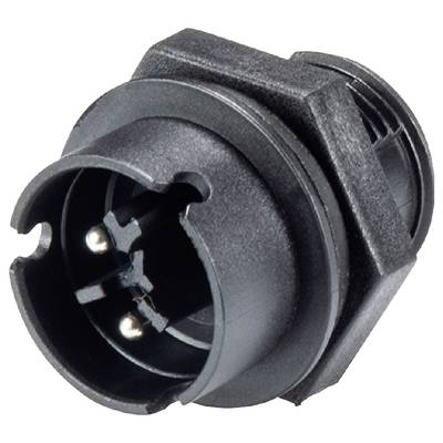 Czarny, cylindryczny adapter wtykowy z dwoma widocznymi metalowymi stykami do połączeń elektrycznych, bez widocznych oznaczeń.