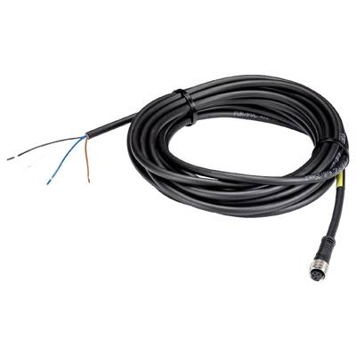 Czarny kabel elektryczny z wieloma końcówkami przewodów i okrągłym złączem po prawej stronie. Odpowiedni do instalacji technicznych.