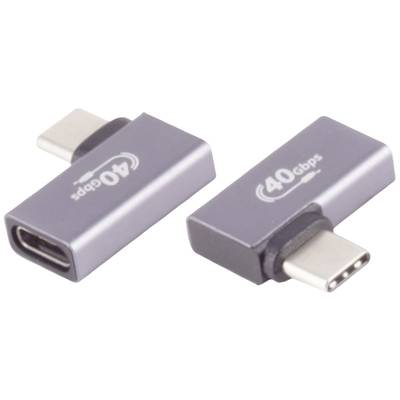 Adapter USB-C. Nadruk: '40 Gbps' wskazuje na prędkość transmisji. Owalny kształt z gniazdem USB-C na obu końcach.