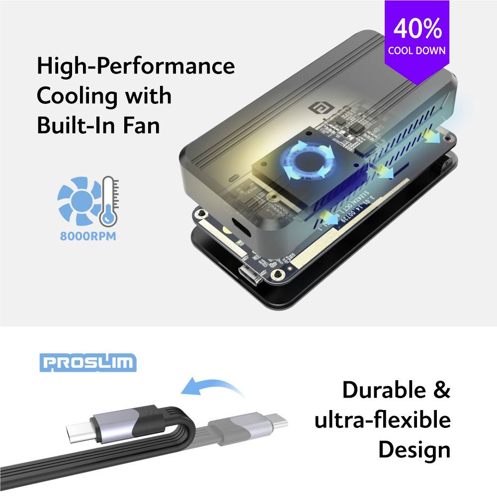 Корпус Akasa AK-ENU4M2-01 M.2 SSD USB 4 40 Гбіт/с M.2 PCIe NVMe 2242, 2260, 2280 AK-ENU4M2-01