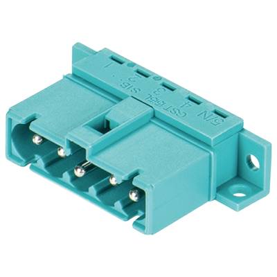 Turkusowy adapter światłowodowy SC-SC z czterema portami.