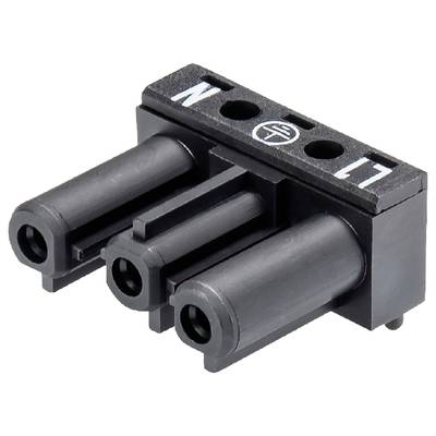 Czarny trójstykowy adapter wtykowy z oznaczeniami 'N' i 'L1'.