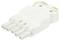 Biały, pięciopinowy złącze elektryczne. Idealny do zastosowań przemysłowych lub elektronicznych.