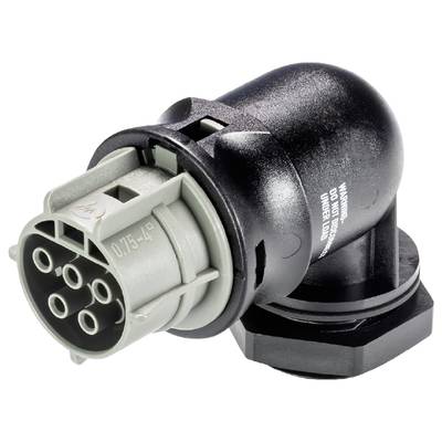 Czarny i szary elektryczny adapter wtykowy z wieloma gniazdami, przedstawiający szczegóły przyłączy do zastosowań motoryzacyjnych.