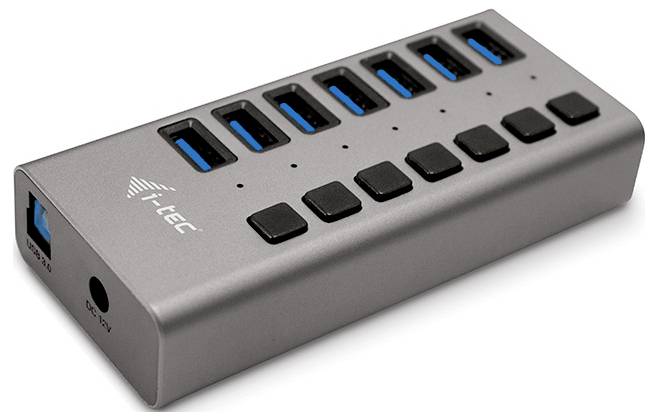 i-tec U3CHARGEHUB7 USB-HUB 7 портів USB-A USB 3.0 5 Гбіт/с сірий I-TEC USB 3.0 Charging HUB 7 портів
