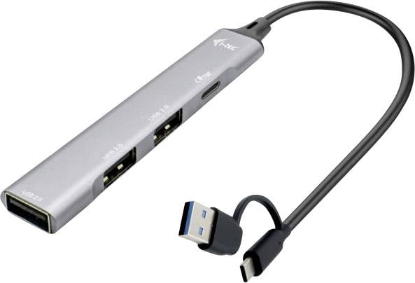 i-tec CAHUBMETALMINI4 USB-концентратор 3+1 порт USB-A USB 3.2 Gen1 5 Гбіт/с сріблястий I-TEC USB-A/USB-C металевий концентратор