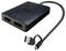 Adapter USB do HDMI z dwoma wyjściami HDMI, przeznaczony do podłączania urządzeń ze złączem DisplayPort do monitorów.