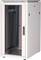 Otwarty, pusty metalowy szafa serwerowa z drzwiami, przeznaczona do przechowywania sprzętu informatycznego oraz zapewnienia chłodzenia i ochrony.