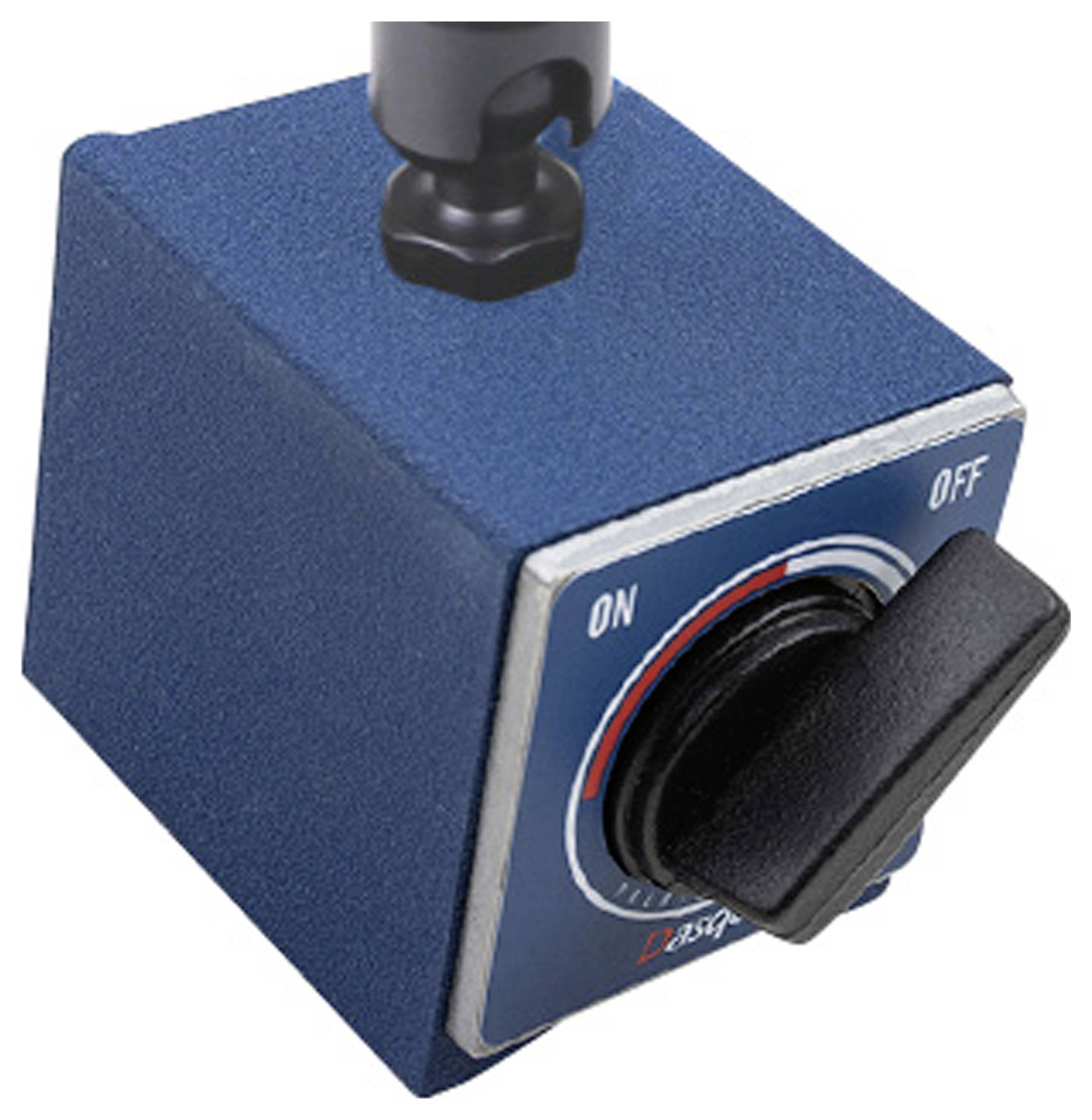 Niebieski przełącznik z pokrętłem wskazującym pozycje 'WŁ.' i 'WYŁ.'. Pokrętło jest ustawione w pozycji 'WYŁ.'.