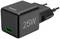 Czarne ładowarki USB 25W z wtyczką europejską i zielonym gniazdem USB-C, przeznaczone do szybkiego ładowania kompatybilnych urządzeń.