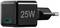 Czarne ładowarki 25W z gniazdem USB-C, odpowiednie do szybkiego ładowania urządzeń elektronicznych.