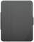 Czarna obudowa ochronna do tabletu, zamknięta, o prostym designie, niezawodnie zabezpieczająca urządzenie.