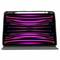 Tablet z fioletowymi i różowymi paskami świetlnymi na ekranie oraz białym rysikiem na górnej powierzchni.