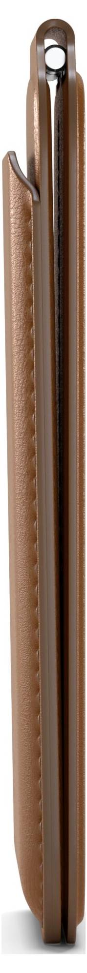 Brązowy, smukły golarek elektryczny z żebrowanymi bokami i zaokrągloną górną częścią.