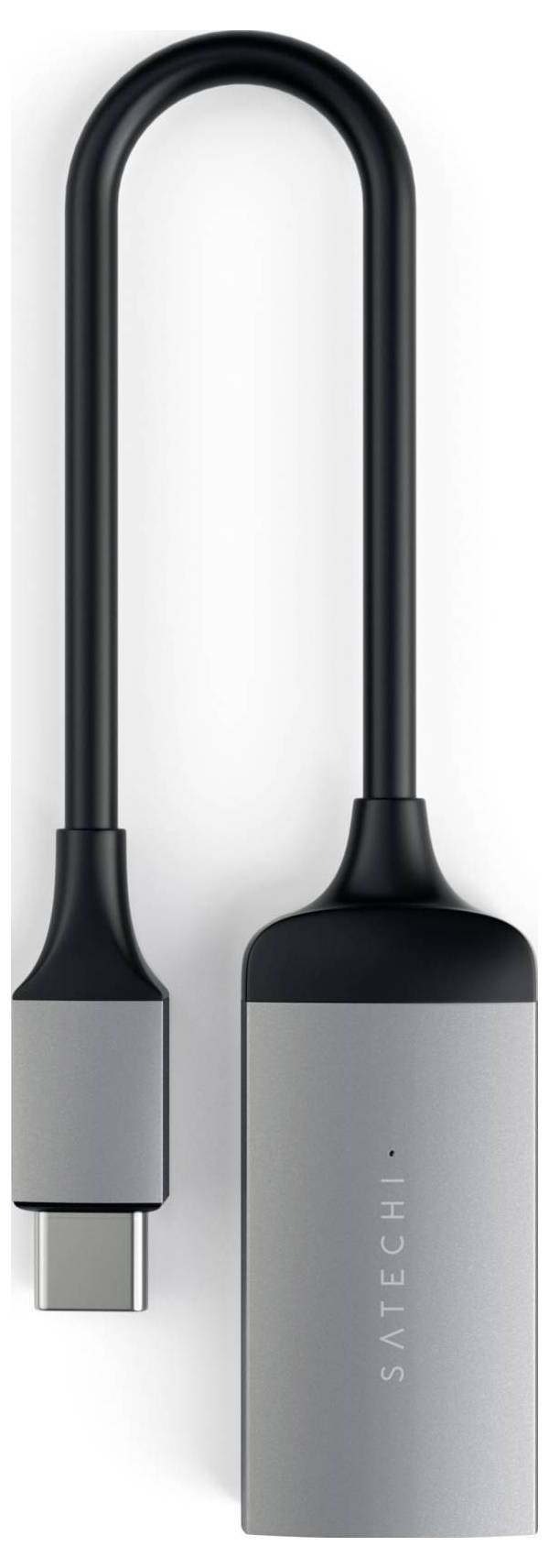 Adapter USB-C na VGA firmy Satechi, z elastycznym przewodem, umożliwiający podłączenie urządzeń z interfejsem USB-C do wyświetlaczy VGA.