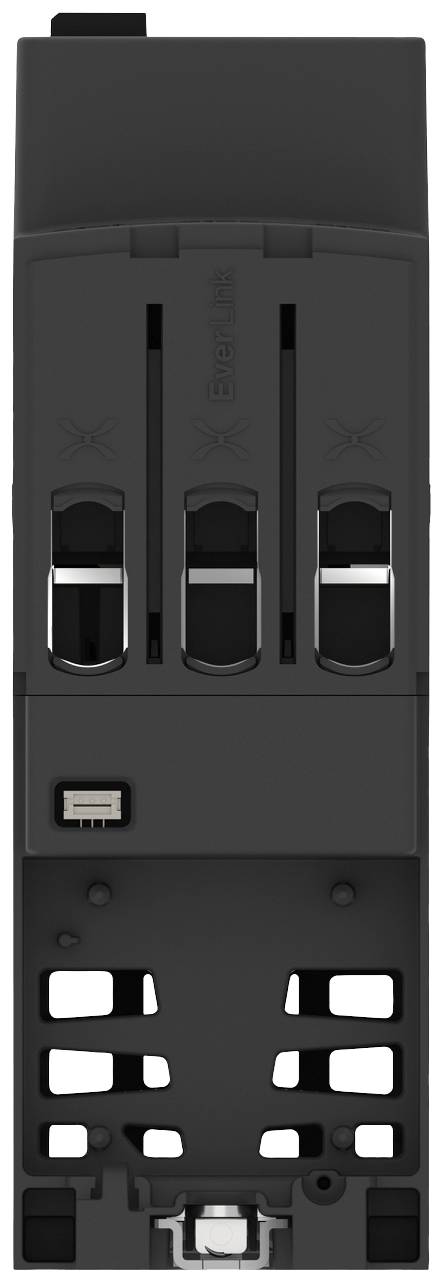 Czarno-szare urządzenie pionowe z dwoma dźwigniami i małym złączem u dołu.