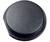 Okrągła, czarna plastikowa pokrywka, gładka i teksturowana.