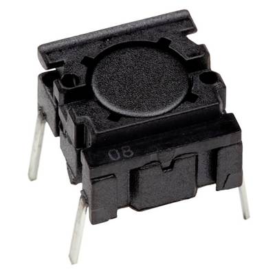 Czarno-szary element elektroniczny z czterema metalowymi stykami, prawdopodobnie przełącznik obrotowy.