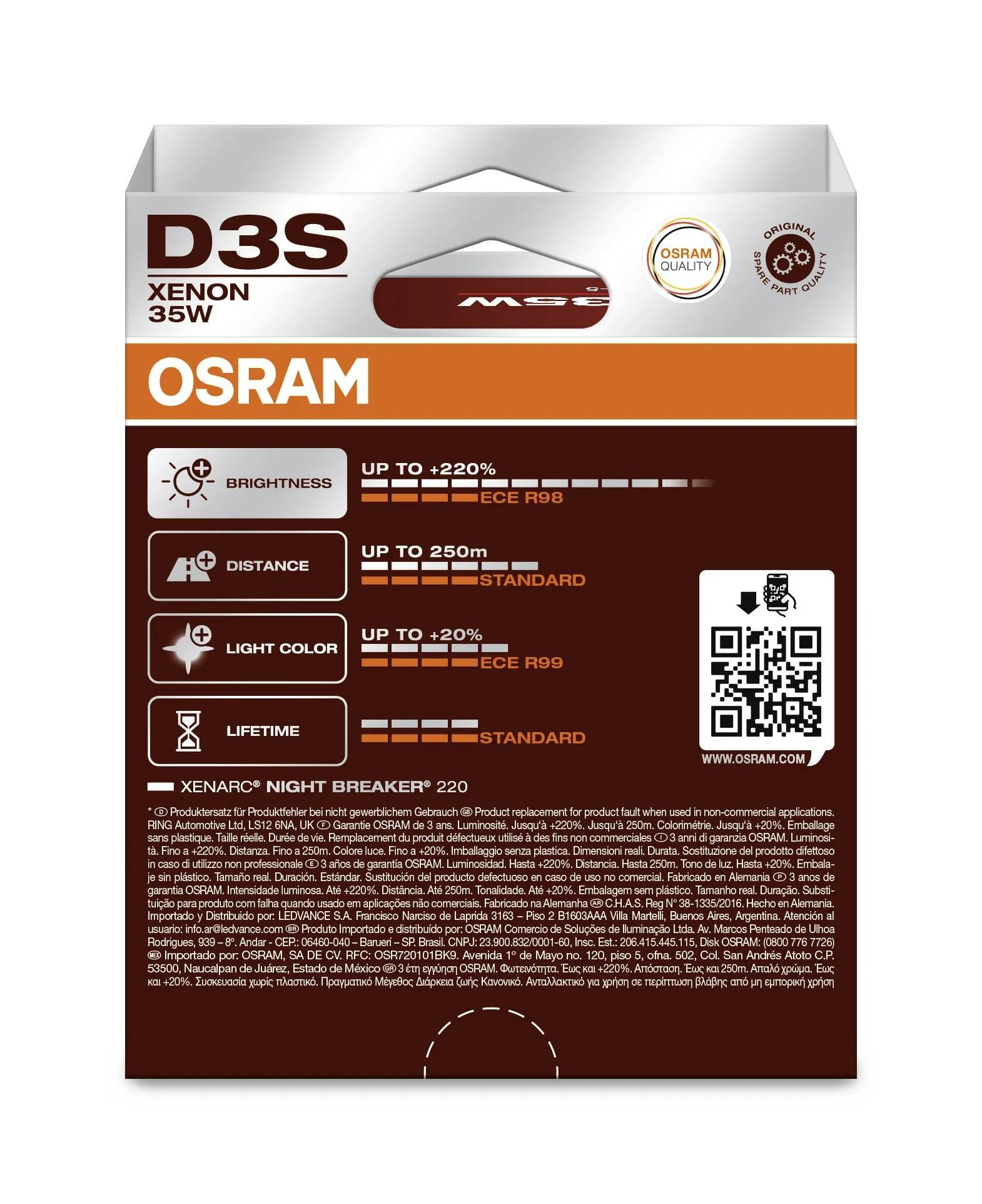 Ксенонові лампи Osram Automotive 66340XN2-2HB XENARC NIGHT BREAKER® 220 D3S 35 Вт 42 В