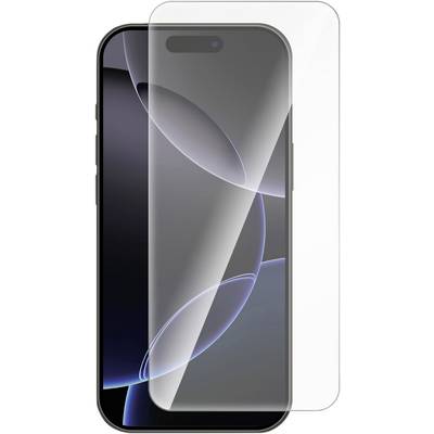 Smartfon z osłoną wyświetlacza wykonaną ze szkła. Ochrona pokrywa ekran i jest przezroczysta, aby zapobiegać zarysowaniom.