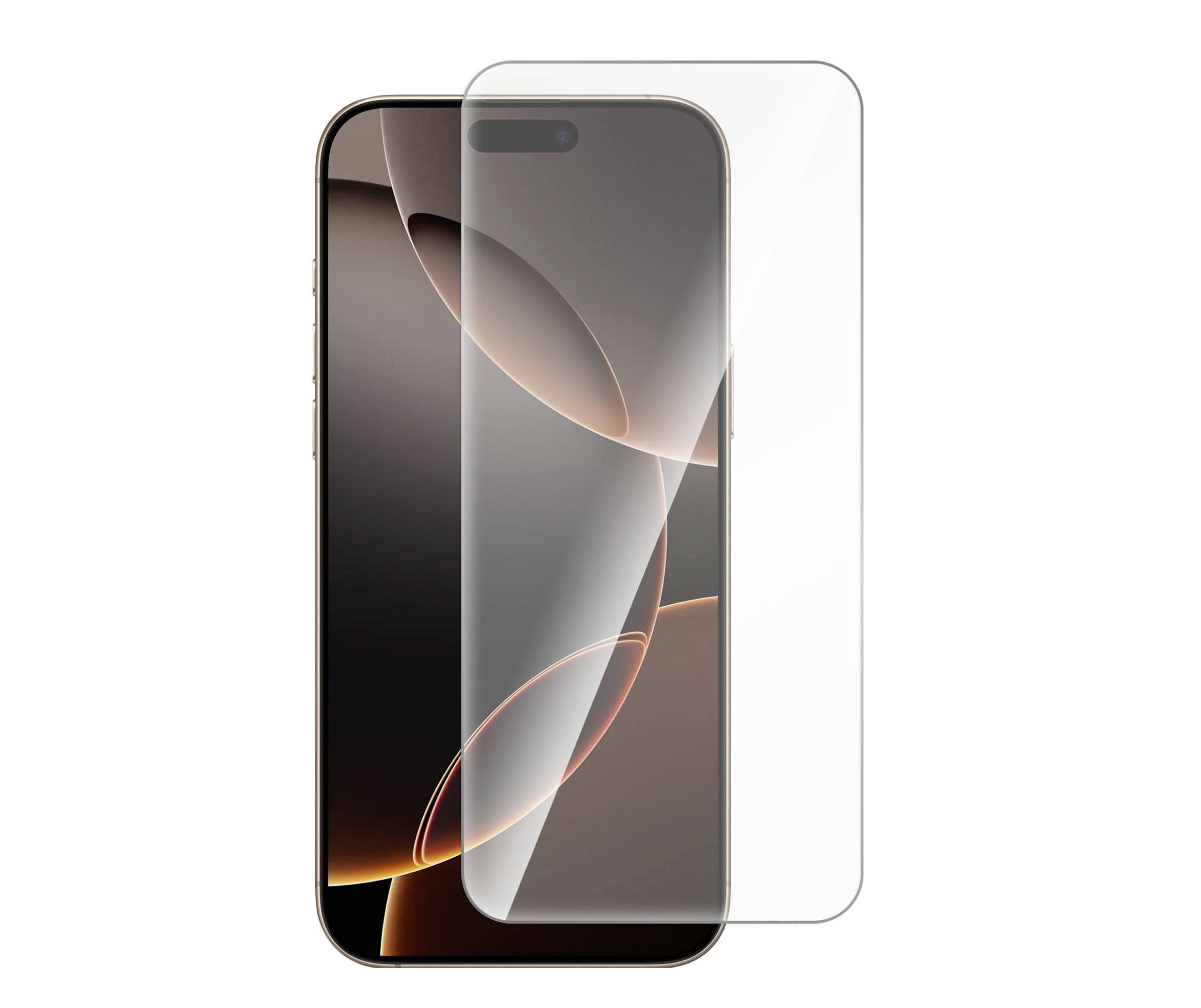 Smartfon z folią ochronną na ekranie.