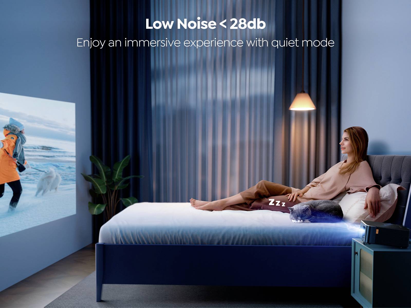 Yaber Rzutnik K2S LCD 800 ANSI lumenów 1920 x 1080 Full HD Obsługiwane 4K, Zintegrowane głośniki JBL, Klucz sprzętowy Sm-12