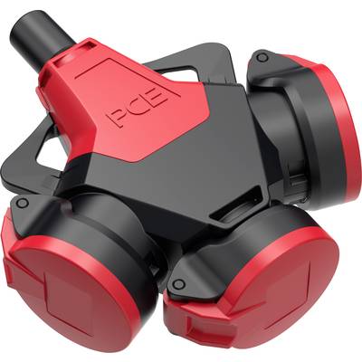 Czerwony i czarny mechaniczny adapter wielozłączowy, zaprojektowany do zastosowań przemysłowych.