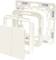 Wieloczęściowy element gniazda lub włącznika w kolorze białym. Komponenty są rozłożone, ukazując ramkę oraz płytę montażową.