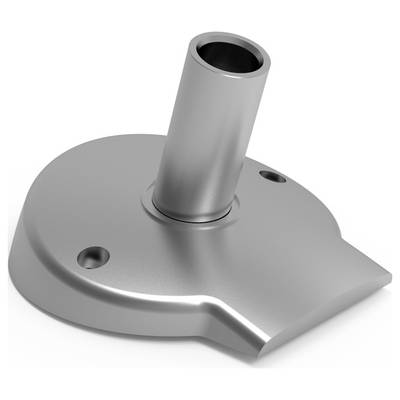 Srebrny, metalowy element, który wygląda jak śrubowe mocowanie z cylindryczną rurką, prawdopodobnie do użytku w maszynach.