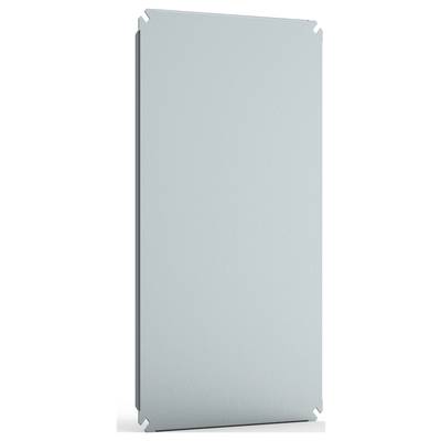 Prostokątny, jasnobłękitny panel metalowy o zaokrąglonych narożnikach i gładkiej powierzchni.