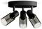 Potrójna czarna lampa sufitowa z regulowanymi lampami cylindrycznymi. Nowoczesny design, idealna do równomiernego oświetlenia pomieszczenia.