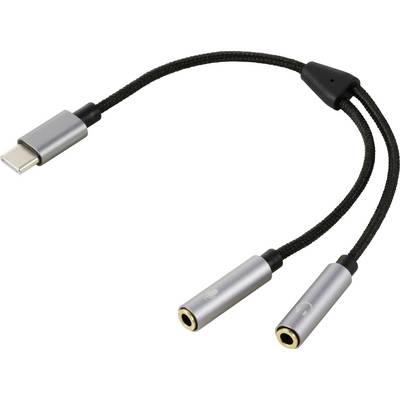 Adapter USB-C na podwójne gniazdo jack 3,5 mm