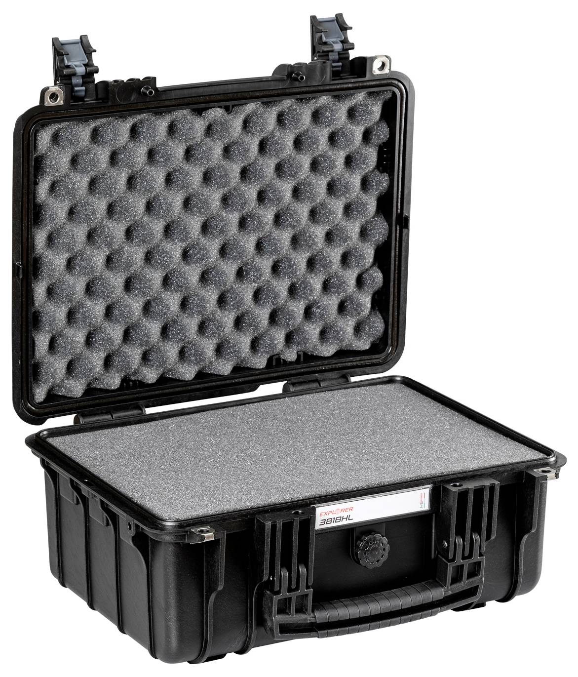 Валіза Explorer Cases для активного відпочинку 3818HL.B чорна з пінопластом pick & pluck (Ш x В x Г) 38 x 27 x 18 см чорна 3818HL.