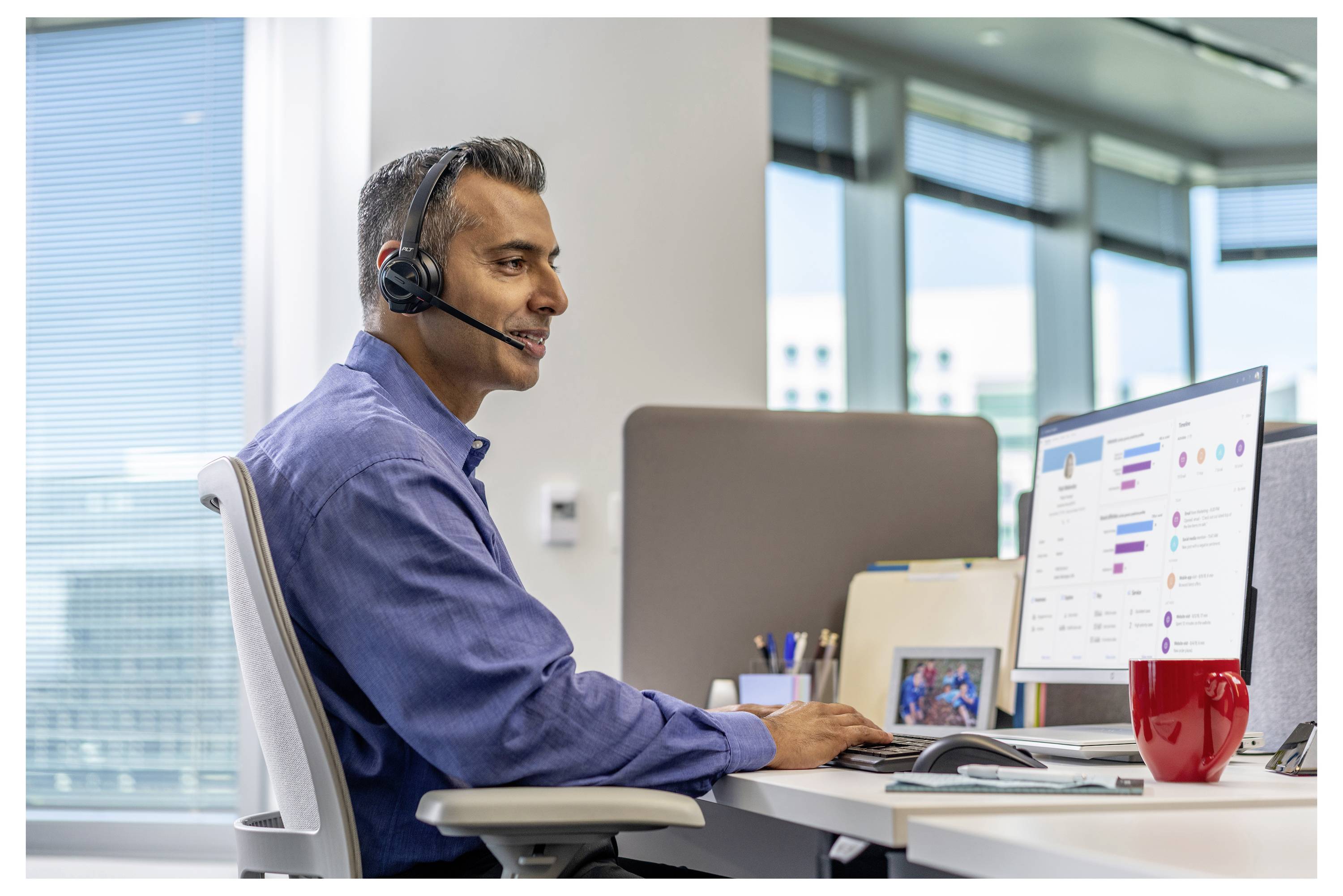 HP Poly Savi 8210-UC Słuchawki nauszne DECT, Bluetooth stereo czarny Wyciszanie hałasów zestaw słuchawkowy, regulacja gł-1