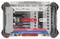 Przezroczyste pudełko z logo Boscha, wypełnione 40-elementowym zestawem mieszanych grotów udarowych PRO, ukryte w szarej obudowie z niebiesko-czarnymi bitami.