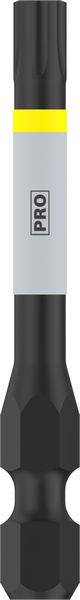 Czarny wkład śrubokręta z szarym oznaczeniem i żółtym pierścieniem, z napisem 'PRO' pośrodku.