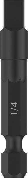 Czarny bit wkrętakowy z sześciokątnym chwytem 1/4 cala.