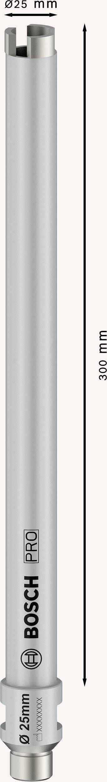 Szary pręt wiertniczy 'Bosch Pro', długość 1080 mm, średnica 12 mm.