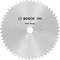 Okrągła tarcza piły z zębami; marka 'BOSCH PRO Steel'.