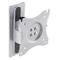 Srebrny uchwyt do monitora zgodny ze standardem VESA do montażu ściennego, umożliwiający pochylanie i obracanie dla elastycznych kątów widzenia.