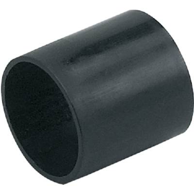 Czarny, cylindryczny adapter z tworzywa sztucznego, prawdopodobnie przydatny do łączenia rur lub przewodów.