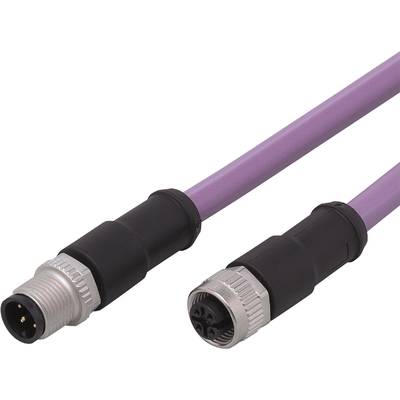 Fioletowy kabel Ethernet z czarnymi i srebrnymi złączami.