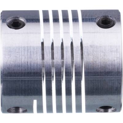 Element łączący metalowy o kształcie cylindrycznym z wieloma równoległymi wgłębieniami, przeznaczony do zastosowań w budowie maszyn.